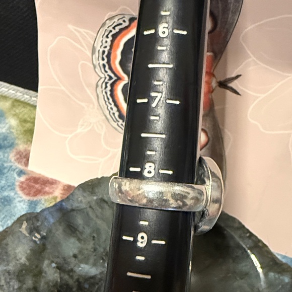 High Quality Aquamarine with Rainbows Size 8 - 8.5 Sterling Silver Solid - Picture 6 of 7